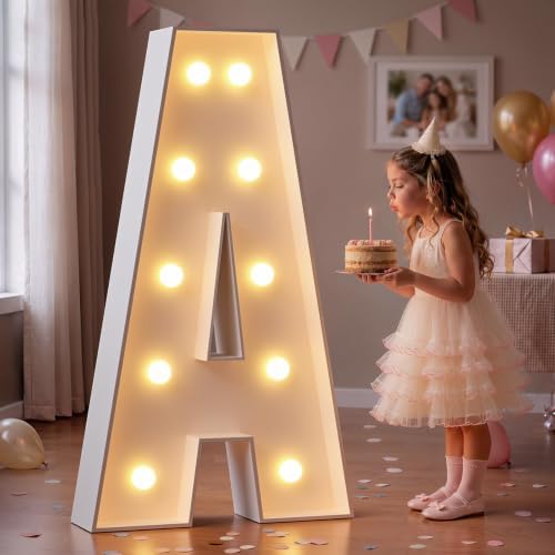 imprsv Large Marquee Letters, 4FT Light Up Letters A Sign for Party Decor by Letsmakeitimpressive