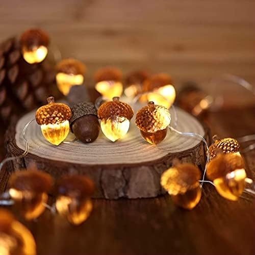 Thanksgiving Acorn Lights Fall Garland Decorative Fairy String Light Cute Novelty Lights 30 LEDs 10 ft USB or Battery Operated for Bedroom Wedding Xmas Harvest Decor - Image 5
