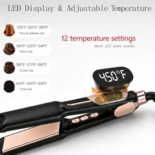 1.75" Titanium Flat Iron Hair Straightener for Women with Infrared - Image 5