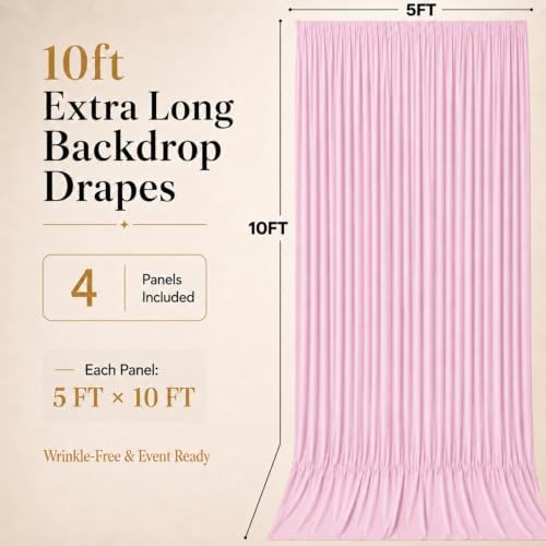 20x10 FT Pink Backdrop Curtains for Weddings, Parties and Photo Booths - Image 5