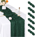 6 Pack Emerald Green Cheesecloth Table Runner, 17 x 108 inch, Semi Sheer Boho Cheese Cloth Fabric Table Runner Bulk for Wedding , Birthday, Party, Holiday, Home Decor (Emerald Green) by ACSUIT