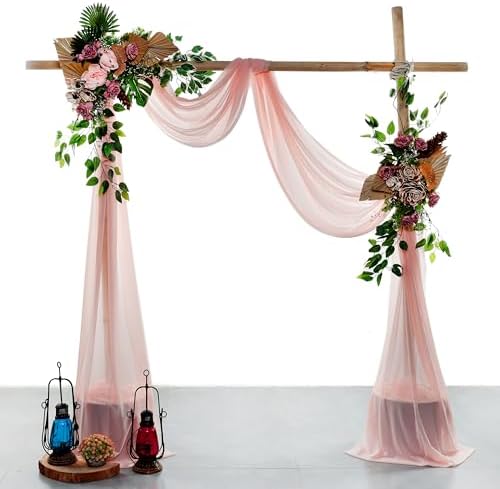 Pack of 1 Wedding Arch Drape Panel Fabric 30" x 20ft - Dusty Rose - Image 2