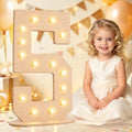 Pooqla 5th Birthday Decorations, 17.3 in Tall Wooden Light Up Numbers 5 by Pooqla