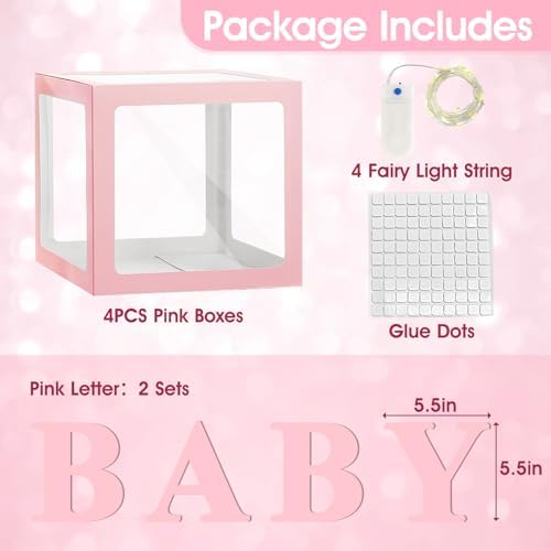 Ledido Baby Boxes with Letters & Fairy Lights for Baby Shower Decorations - Image 4