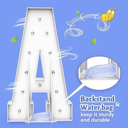 4FT Marquee Light Up Letter C, Foam Board & Water Bag, 12 Bulbs for Party - Image 4