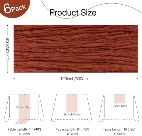 6 Pack Terracotta Cheesecloth Table Runner Boho Gauze Fall Decor - Image 3