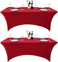 2-Pack 6ft Spandex Table Covers for Rectangle Standard Folding Tables - Wrinkle Resistant Stretch Tablecloths - Ultimate Fitted Table Protector for Parties, Trade Shows, Banquet by Unknown