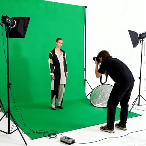 Green Screen Backdrop 10x20ft Photo Backdrop Chromakey Muslin Portrait Green Backdrop for PS Keying/Video Creation/Studio Portrait Shoots - Image 2
