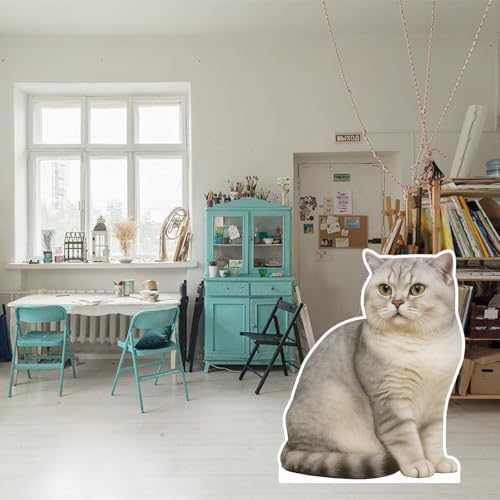 Silver British Shorthair Cat 2FT LifeSize Cardboard Cutout, 1PC - Image 5