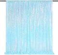 Blue Iridescent Backdrop Curtain for Party: 10ftx10ft Sequin Background for Mermaid Wedding Birthday Decorations by QueenDream