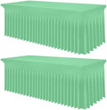 Smiry 2 Pack Spandex Elastic Fitted Table Cloth Skirt for 6FT Table by Smiry