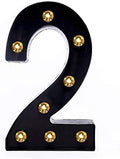 Foaky Black LED Marquee Number Lights Sign Light Up Marquee Number Lights Sign for Night Light Wedding Birthday Party Battery Powered Christmas Lamp Home Bar Decoration by Foaky