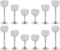 Crystal Candle Holders 4 Set of 12 - Sliver Vintage Hollow Ball Candle Stand for Table Centerpiece, Crystal Metal Tealight Candlestick for Wedding, Dining Room Decor by Unknown