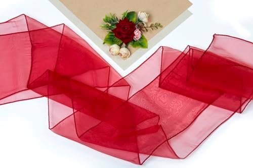 MDS Pack of 75 Organza Chair Sashes for Wedding & Event Décor – Maroon - Image 5