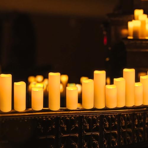 72-Pack Realistic Flameless LED Candle, Battery Operated with Remote Control, 3D Flame Pillar Timer Funtion Melted Top Safe,Perfect for Indoor/Outdoor Decor,Wedding,BBQ and Gift. - Image 4