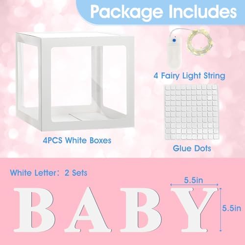 Ledido Baby Boxes with Letters & Fairy Lights for Baby Shower Decorations - Image 4