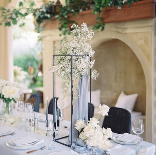 31.5inch 2 pcs Column Vases Metal Flower Stand Black Wedding Centerpieces for Tables Party Floral Stands for Flowers - Image 3
