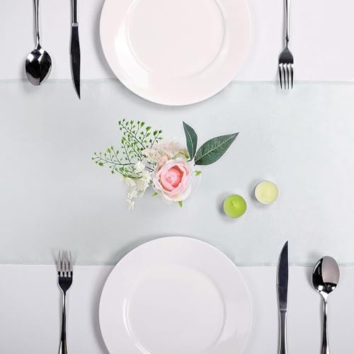15-Pack Satin Table Runner Silver 12 x 108 inches Long, Table Runners for Wedding, Birthday Parties, Banquets Decorations（15 Pack, 12x108 Inch, Silver） - Image 2