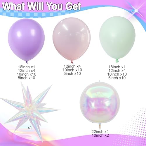 Pastel Balloons Arch Magic Unicorn Iridescent Birthday Party Baby Shower - Image 4