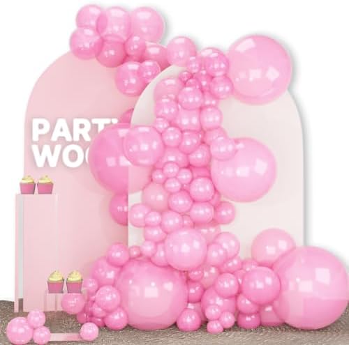 PartyWoo Pearl Pink Balloons 140pcs Light Pastel Baby Pink Different Sizes by PartyWoo