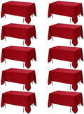10-Pack Red Tablecloths for Rectangle Tables, 60 x 120 Inches by DailySet