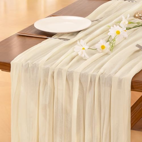 Cheesecloth Table Runner Fall Boho Wedding Birthday Party Home Decor by Socomi