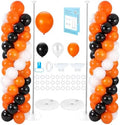 Balloon Column Stand with 102Pcs Balloons, Halloween Balloon Column Kit Set of 2, Metal Balloon Tower Stand with Base for Floor, Height Adjustable from 1.57 to 7 Ft, For Party Decorations by Lanboon