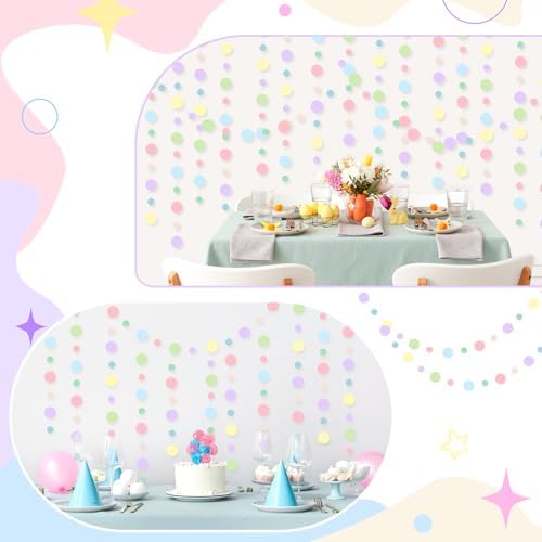 Outus 10 Pieces Dot Garland Banner Hanging, Pastel - Image 6