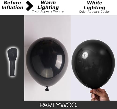 PartyWoo Black Balloons 140pcs Different Sizes of 18 12 10 5 Inch - Image 3