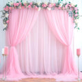 20ft X 10ft Baby Pink Tulle Backdrop Curtain for Parites, Sheer Photo Backdrop Curtains Fabric Drapes for Wedding Baby Shower Birthday Party Bridal Girl Shower Background Decorations by Partisky