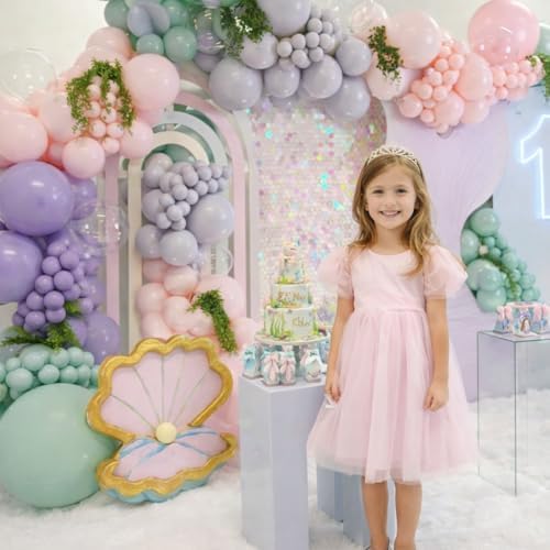Fairy Wonderland Balloon Arch Kit, 128Pcs Pastel Pink Purple Green Balloon Garland Kit for Baby Girls Fairy First Birthday Spring Garden Tea Party Bride Baby Shower - Image 5