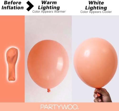 PartyWoo Peach Balloons 50pcs Light Orange Latex Helium Balloons 12 Inch - Image 3