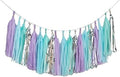 ZOOYOO Shiny Tassel Garland Tissue Paper Tassel Banner,Table Decor,DIY Kits for Party, Tassels Party Decoration,Pack of 20(Lavender,Light Blue,Mint,Silver) by ZOOYOO