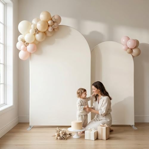 Ivory Arch Backdrop Cover Set of 2, 7.2FT&6FT - Image 5