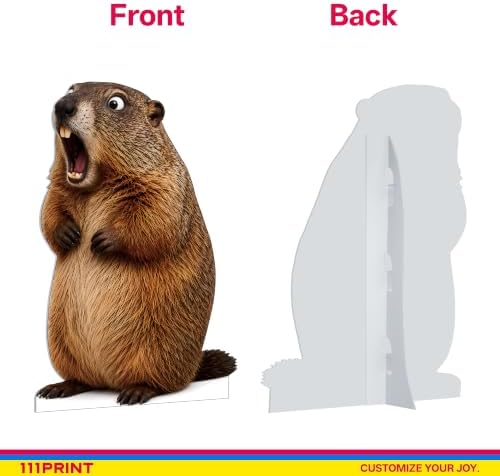 Funny Groundhog Life Size Cardboard Cutout Standee, 2FT - Image 3