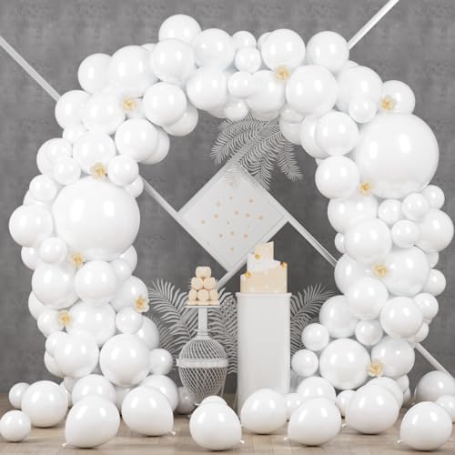 Voircoloria 90pcs White Balloons Garland Arch Kit, 18 12 10 5 Inch by Voircoloria