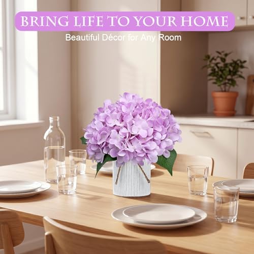 Set of 6 Artificial Flower Table Centerpieces (Lilac, 6 X Flower Table Centerpieces) - Image 4