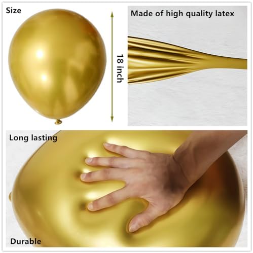 35 Pack Metallic Balloons 18 Inch Chrome Shiny Assorted Colors Latex Rainbow 7 Kinds Color Large Balloon for Birthday Wedding Bridal Baby Shower Supplies Party Decorations - Image 4