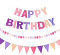 CANREVEL 3 PCS Pre-Strung 3D Happy Birthday Banner Decorations, Purple by CANREVEL
