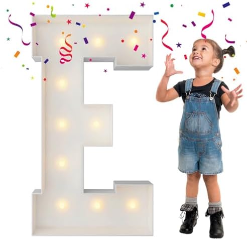 3FT Marquee Letters, Large Light Up Letters E for Marry Me Party Decor by MerryMosaics