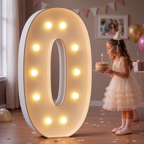 imprsv Large Marquee Letters, 4FT Light Up Letters O Sign for Party Decor by Letsmakeitimpressive