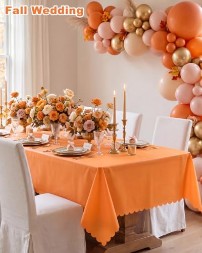 NatNarr 6 Pcs Orange Plastic Tablecloth, Fall Halloween Table Cloths - Image 5