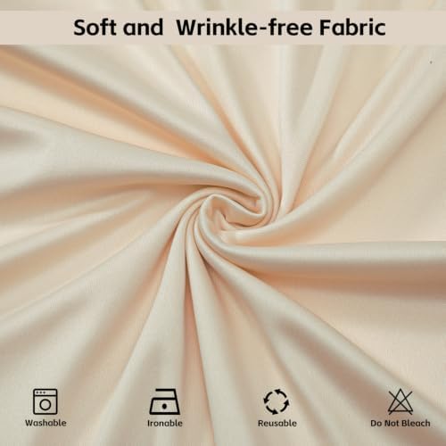 Champagne Backdrop Curtains for Wedding Parties, 10x10FT Wrinkle Free Photo Backdrop Curtains for Wedding Birthday Party Baby Shower, Fabric Drape with Rod Pockets 5ft x10ft, 2 Panels - Image 4