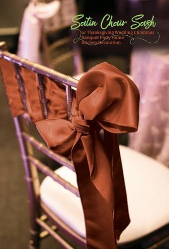 60 PCS Terracotta Satin Chair Sashes, 7 x 108 Inch - Image 5