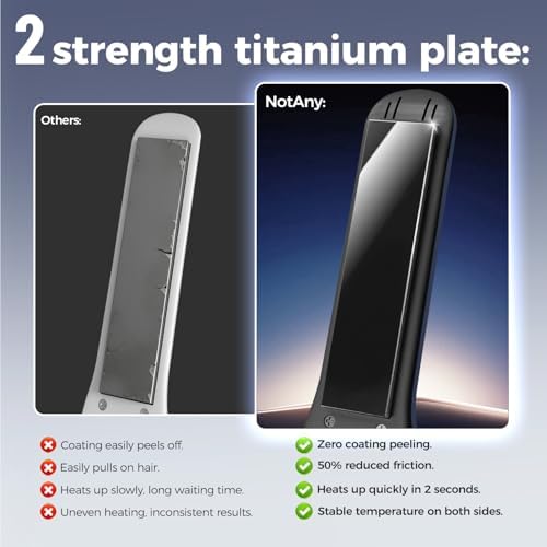 Cordless Hair Straightener, 1 Inch Portable Flat Iron Hair Straightener & Curler, Travel Hair Straighteners for Women, Titanium Floating Plates, Dual Voltage & 20S Fast Heat Up Includes Hair Clips - Image 3