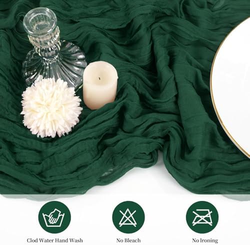 20 Pack Cheesecloth Table Runner 20 x 120 in, Emerald Green - Image 4