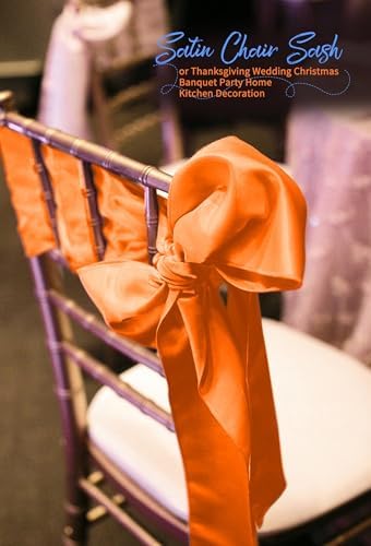120 PCS Orange Satin Chair Sashes, 7 x 108 Inch - Image 7