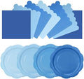 96Pcs Blue Plates and Napkins Party Supplies,Gradient Blue 9inch Plate and Napkin Tableware Set for Baby Shower Wedding Birthday Decorations Serves 48 Guests by CENLBJ