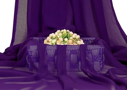 80 Yard Chiffon Fabrics, 44" Wide, Lightweight, Sheer – Cadbury Purple - Image 2