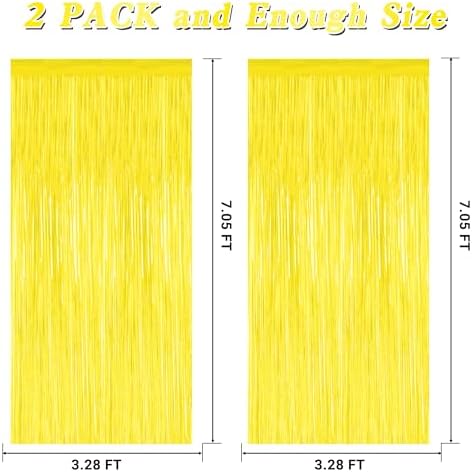 ZATAYE 2 Pack Yellow Foil Curtain Streamer Decorations - Image 2